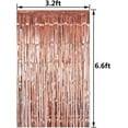 thumbnail image 3 of 3 Pcs Rose Gold Metallic Foil Curtains,3.28ft x 6.56ft Fringe Rain Curtain Shine Photo Booth Backdrop Tinsel Curtain Streamer for Wedding Christmas New Year Baby Shower Celebration Party, 3 of 7