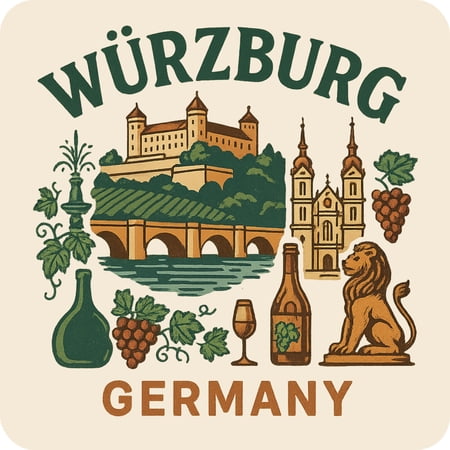 Wurzburg Germany Keepsakes Souvenir Vinyl Sticker – Destination Travel Keepsake Collectible (3-Inches Wide)