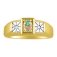 thumbnail image 1 of *RYLOS Classic Beautiful Opal & Diamond Ring - October Birthstone*; 14K Yellow Gold-plated-silver, 1 of 1