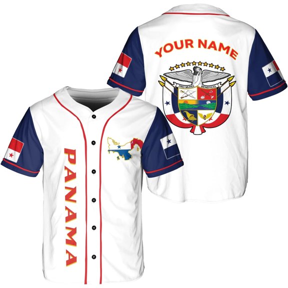 Personalized Panama Baseball Jersey Camisa Shirt, Panamanian Flag Jersey, Panamanian Pride Jersey for Men and Women (S)
