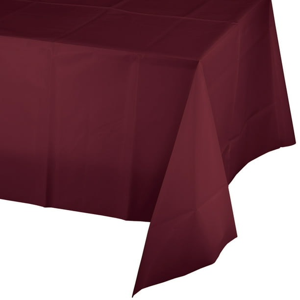 Burgundy Red Plastic Tablecloths, 3 Count
