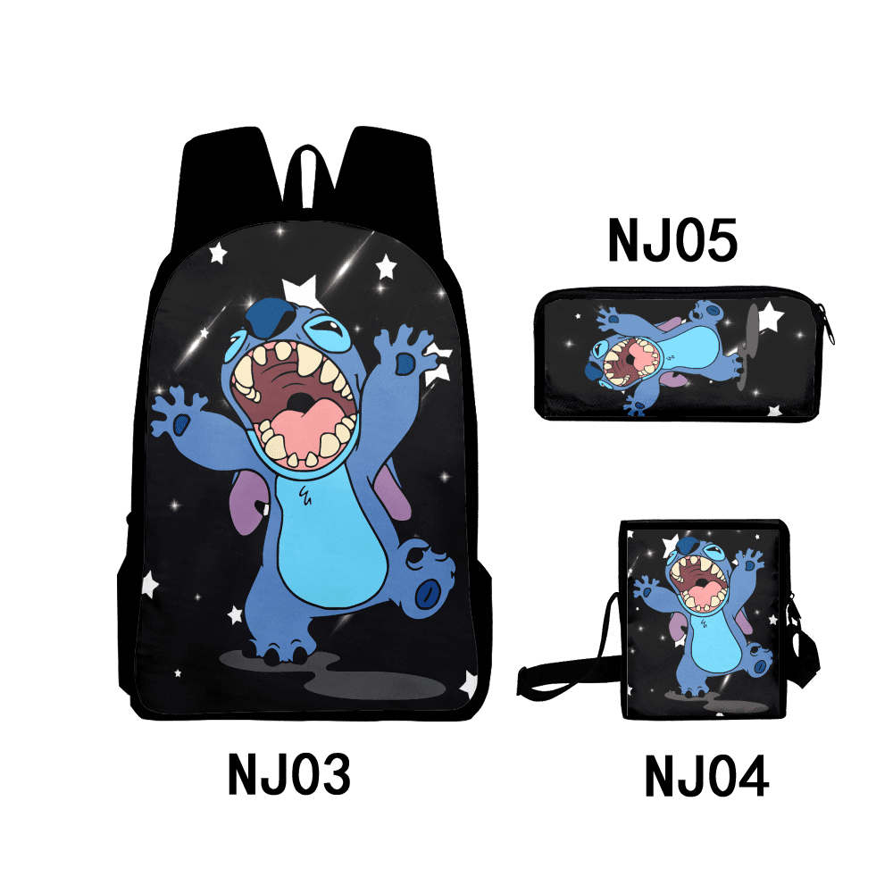 Stitch School Backpack With Pencil Case, Lunch Box, Laptop Backpack For
