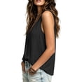 thumbnail image 5 of ClodeEU Women's V Neck Sleeveless Tank Top,Casual Loose Summer Camisole Blouse Black,Women's Plus L, 5 of 7