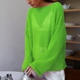 thumbnail image 5 of Crochet Top, Yigetop Women's Mesh Long Sleeve Tops Boat Neck See Through Sweater Crochet Knit Tops Sheer Tops for Women Green M, 5 of 5