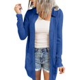 thumbnail image 6 of Baberdicy Blue Women's Fashionable And Casual Solid Color Button Tie Pocket Cardigan Jacket, Xxl, 6 of 6