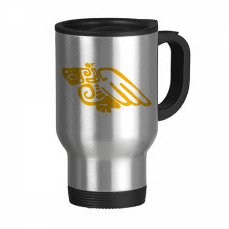 

Mexico Totems Mexican Eagle Ancient Civilization Travel Mug Flip Lid Stainless Steel Cup Car Tumbler Thermos