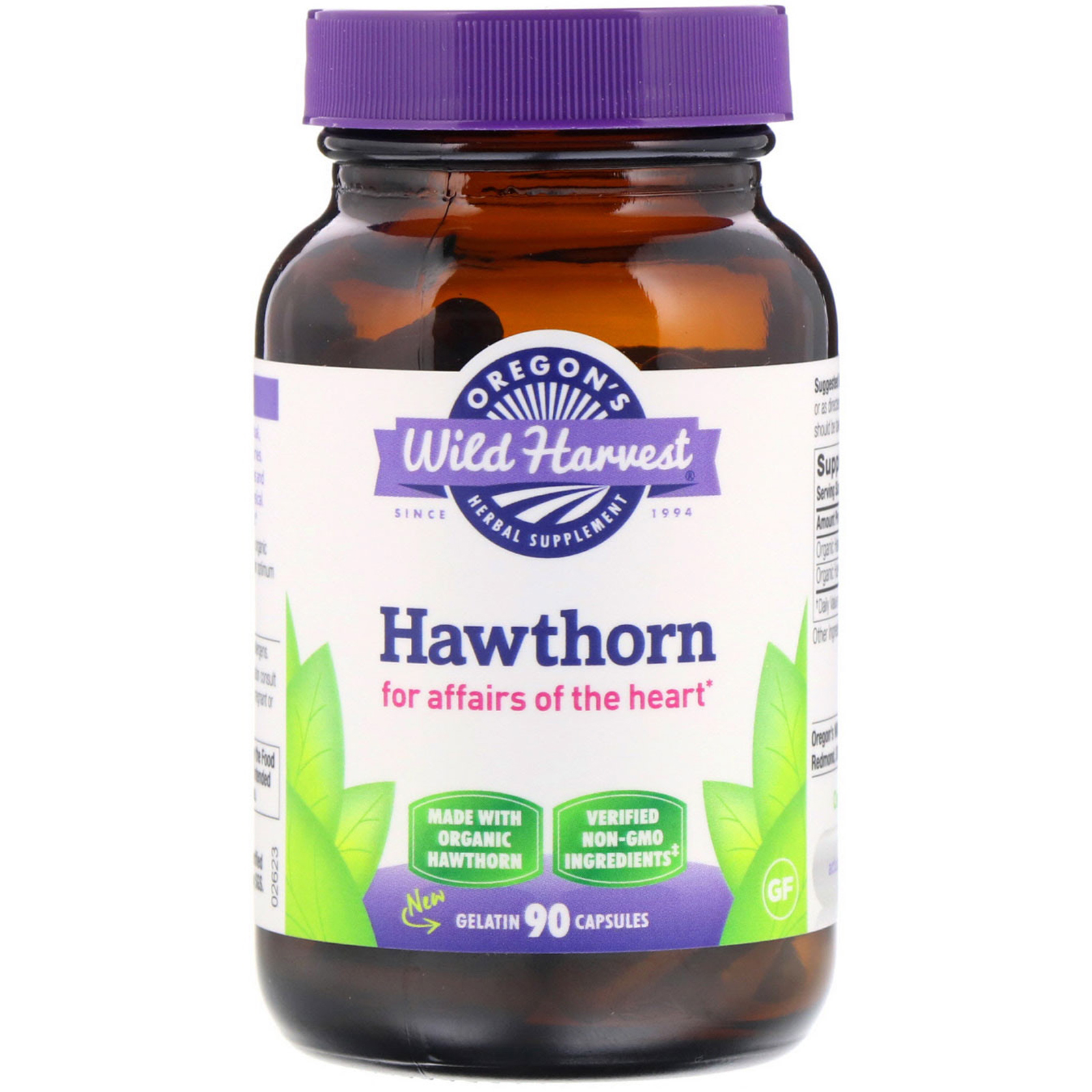Oregon's Wild Harvest Hawthorn, 90 Gelatin Capsules