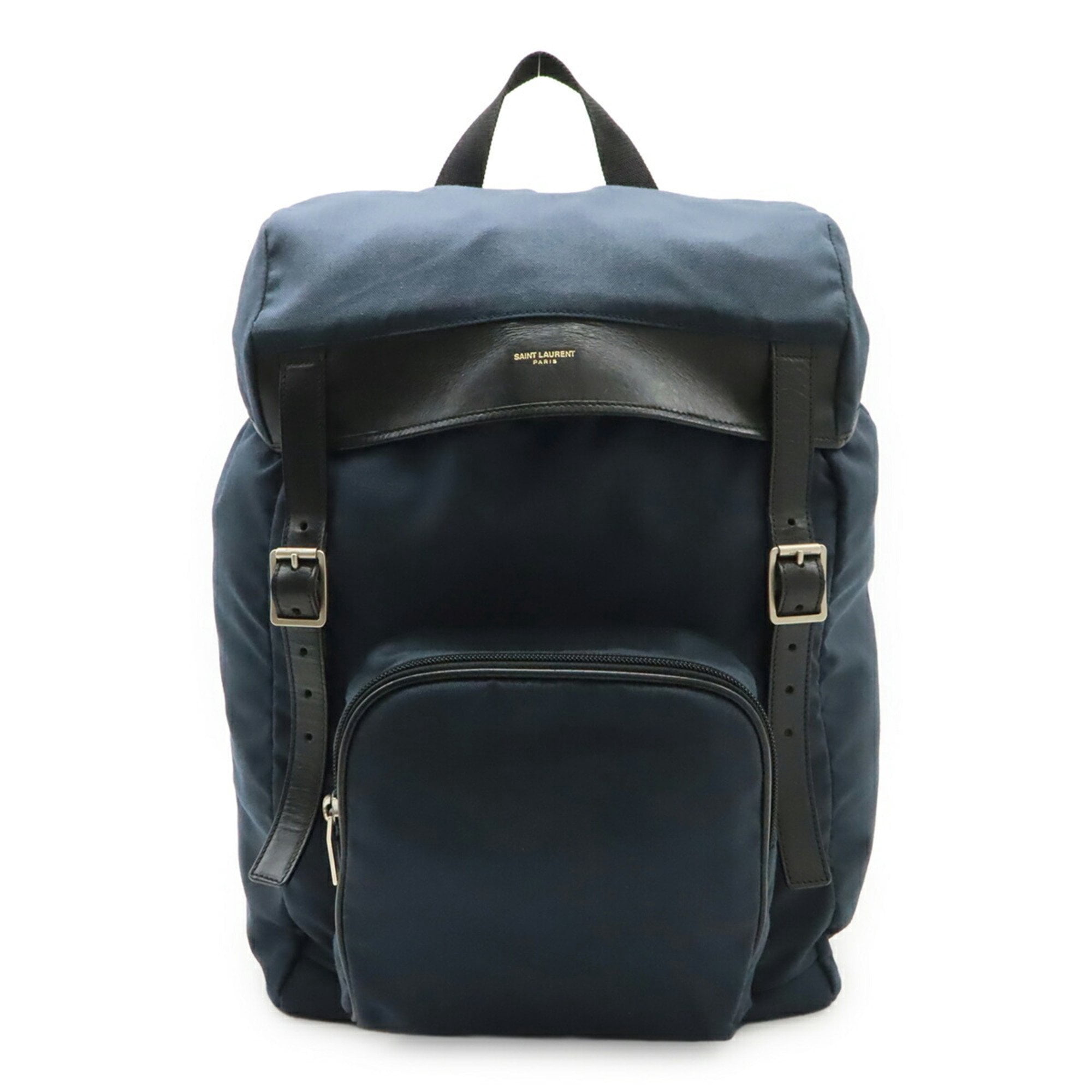 Saint Laurent Paris Backpack Hunting Rock Sac Black Leather YVES SAINT LAURENT Hunting Rucksack Canvas Backpack Bag Black main image 2