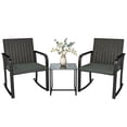 thumbnail image 1 of Outsunny 3 Pieces Wicker Patio Furniture Rocking Bistro Set with Cushions, 1 of 10