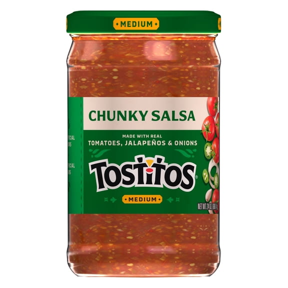 Tostitos Medium Chunky Salsa, No Artificial Colors, No Artificial Flavors, 24 oz Jar