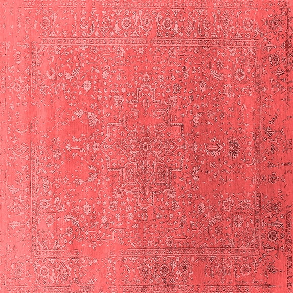 Ahgly Company Indoor Square Oriental Red Industrial Area Rugs, 4' Square