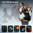 thumbnail image 2 of Smartwatch for Men Women, 1.85" HD Screen Smart Watch with Bluetooth Answer/Make Calls Fits for Android and iOS, 100+ Sport Modes/Message Reminder, IP68 Waterproof Fitness Tracker for Gift, Black, 2 of 7