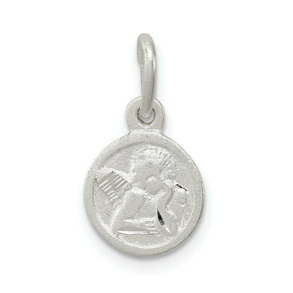 FJC Finejewelers Sterling Silver D/c Cherub Disk Charm