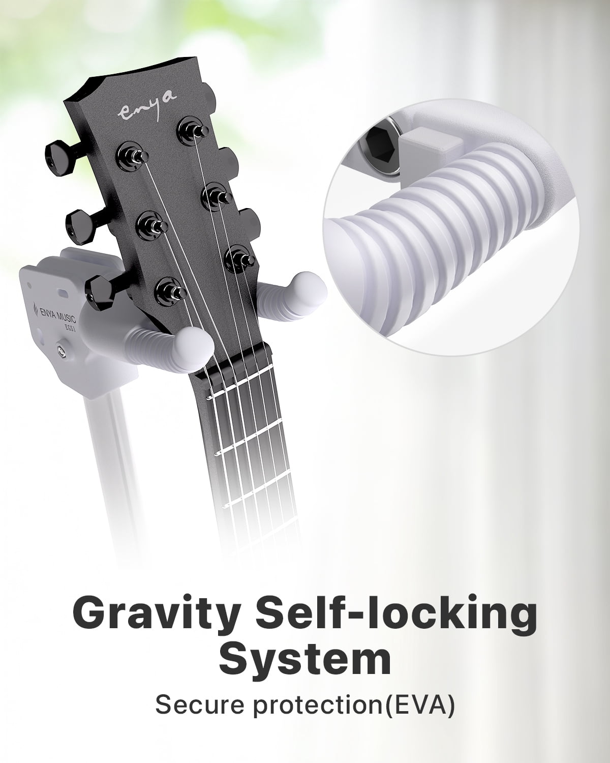 enya Auto-Lock Guitar Stand - Heavy Duty Steel, 33lbs Capacity, 360° Non-Slip Base & Military Anti-Rust | 3-Second Setup, Foldable for Stage/Travel/Studio