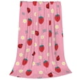 thumbnail image 2 of Pofeuu Strawberry and Ladybugs Print Ultra-Soft Micro Fleece Blanket,for Bed Or Sofa,All Season Throw Blankets Flannel Blanket-80"x60", 2 of 7