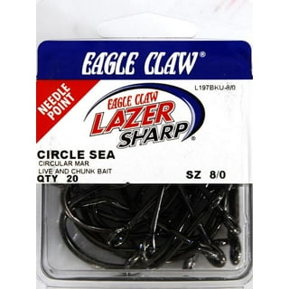 Eagle Claw 072A-1 2X Long Shank Offset Hook, Bronze, Size 1, 10 Pack