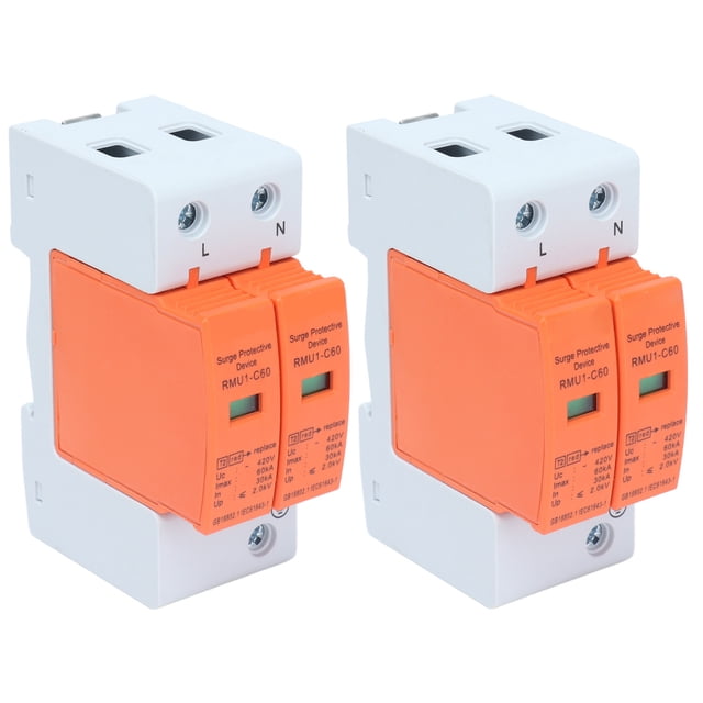 Circuit Breaker,2Pcs SPD Surge Protective P Surge Protective Devices AC Photovoltaic Surge Protector Eco-Friendly Materials