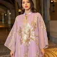 thumbnail image 5 of Muslims Dress for Women Female Full Length Dress Long Sleeves Embroidered Dress Loose Muslims Robe Middle East Thobe, 5 of 9