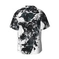 thumbnail image 6 of Daiia Abstract Eagle Ink Men's Linen Shirts Short Sleeve Casual Shirts Button Down Shirt for Men Beach Summer Wedding Shirt-Large, 6 of 6