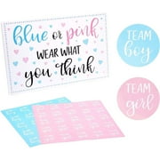Gender Reveal Party Sticker Prediction Game, Team Boy, Team Girl (51 Pieces)