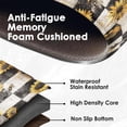 thumbnail image 3 of Sunflower Wooden Anti-Fatigue Kitchen Rug Set of 2 Bee Black Farmhouse Vintage Cushioned Kitchen Floor Standing Mat Waterproof Non-Slip Kitchen Mat and Rugs PVC Ergonomic Comfort Foam Rug, 3 of 6