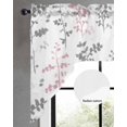 thumbnail image 2 of Pink Grey Botanical Swag Valances for Windows, Small Curtains Drapes, Watercolor Spring Floral Summer Leaf Kitchen Window Curtains Over Sink Window Treatment Valance for Bedroom/Bathroom 56"x36", 2 of 5