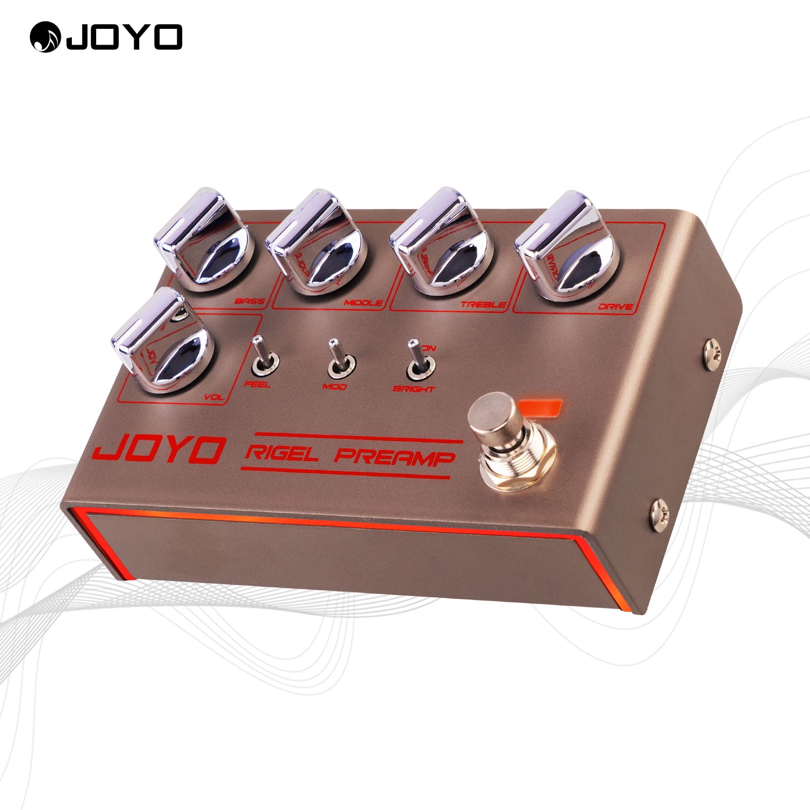 JOYO R-24 High Gain Overdrive Guitar Pedal Amplifier Simulation 3-Band EQ Clean Tone