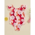 thumbnail image 4 of Suagox Toddler Girl Summer Swimsuit Cute Fly Sleeve Ice Cream/Floral Print Bathing Suit Baby Swimwear, 4 of 10