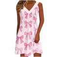 thumbnail image 2 of Aimik Tank Sundress for Women Summer Fashion Print Casual Elastic Midi Dress Knee Length Flowy Comfort Outdoor Long Dress, 2 of 5