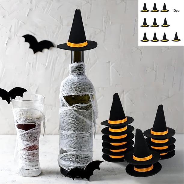 Accesorios de Fiesta Botella de Vino Sombrero Decorativo Sombrero de Bruja Festival de Fantasmas Sombrero Divertido Mini Sombrero de Bruja de Halloween
