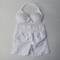 thumbnail image 1 of Conjunto de gimnasio de impacto de 2 piezas para mujer, sujetador de Yoga con tiras, Top de entrenamiento, pantalones cortos, traje deportivo, ropa de Fitness, conjunto de Yoga sin costuras, 1 of 5