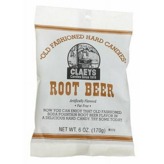Claey's Old Fashioned Hard Candy Root Beer, 6 oz [6-Bags]