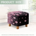 thumbnail image 3 of SCRAWLGOD Cherry Blossom Print Pink Black Ottoman Slipcover, Removable Footstool Decoration Non Slip Rectangular Furniture Protection for Footrest Sofa, 3 of 7