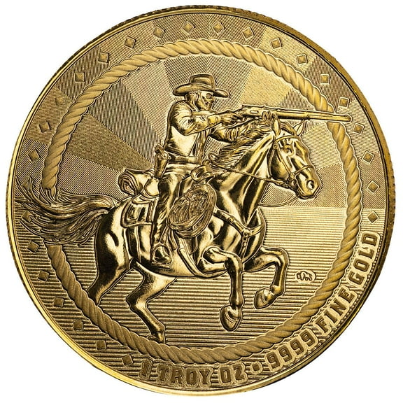1 oz Gold Round - Scottsdale Mint Cowboy Rifleman .9999 Fine Gold Bullion Round