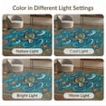 thumbnail image 7 of ODIKA Ocean Scrolled Border Stained Entryway Teal Beachy Nautical Turtle Refined Foldable Easy Care for Queen Size Bedroom, Under Bed, Master Suite, 7 of 7