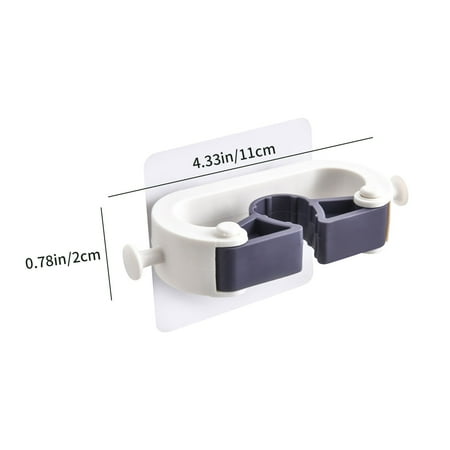 

QiwagFerng Wall Mounted Mop Clip Bathroom Non Perforated Cow Horn Hook