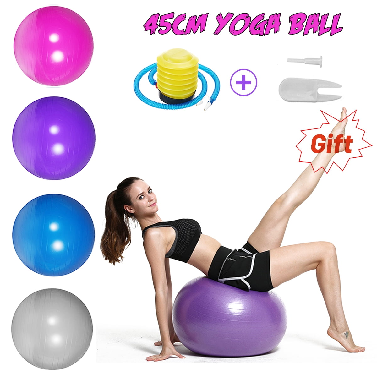 45cm Yoga Ball Fitness Sport Pilate Birthing Exercise Massage Gym Ball