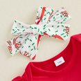 thumbnail image 6 of Cjfdfy Newborn Baby Girls Christmas Outfit Christmas Tree Bow Ruffle Long Sleeve Romper Flare Pants Headband Three Piece Set Cute Infant First Christmas Fall Winter Outfit, 6 of 9
