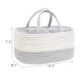thumbnail image 2 of LOVEVER Baby Diaper Caddy Organizer  Portable Nursery Storage Basket with Changeable Compartments  100% Cotton Woven Rope Baskets(Grey), 2 of 6