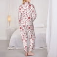 thumbnail image 6 of Goofa Flower Leaves Printed Women’s 2 Piece Pajama Set Super,Pajamas Women's Long Sleeve Sleepwear Soft Button Down Loungewear Pjs Lounge Set Nightwear-Small, 6 of 9