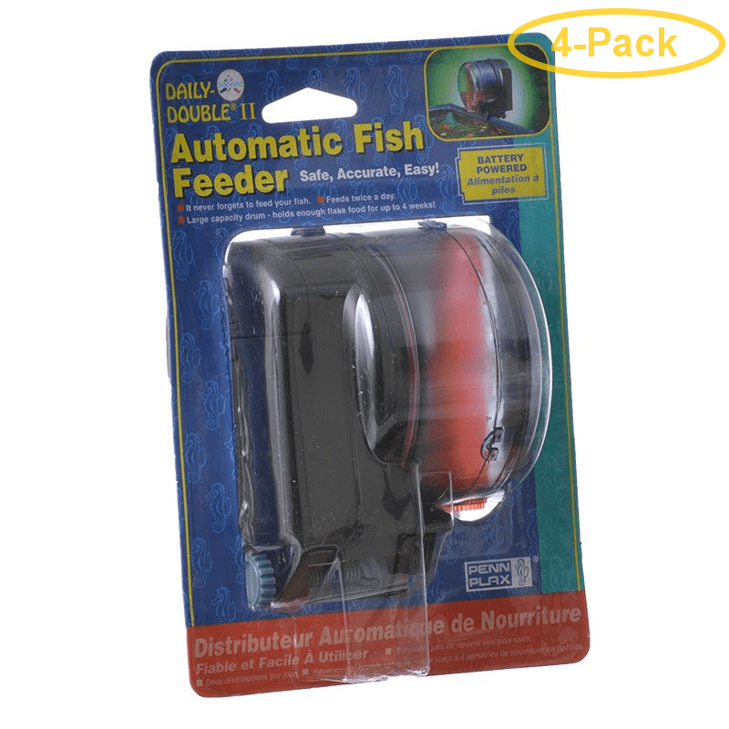 Penn Plax Daily Double Ii Automatic Fish Feeder 3 5l X 3 5w X 4h