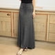 thumbnail image 5 of Falda midi larga con cintura elástica vintage para mujer, gris oscuro, XL, 5 of 6