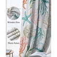 thumbnail image 3 of Teal Red Jellyfish Coastal Blackout Curtains for Bedroom Living Room Darkening Curtains 63 Inches Long Summer Beach Coral Starfish Nautical Window Curtain 2 Panels Set Window Treatment Drapes 52"x63", 3 of 9