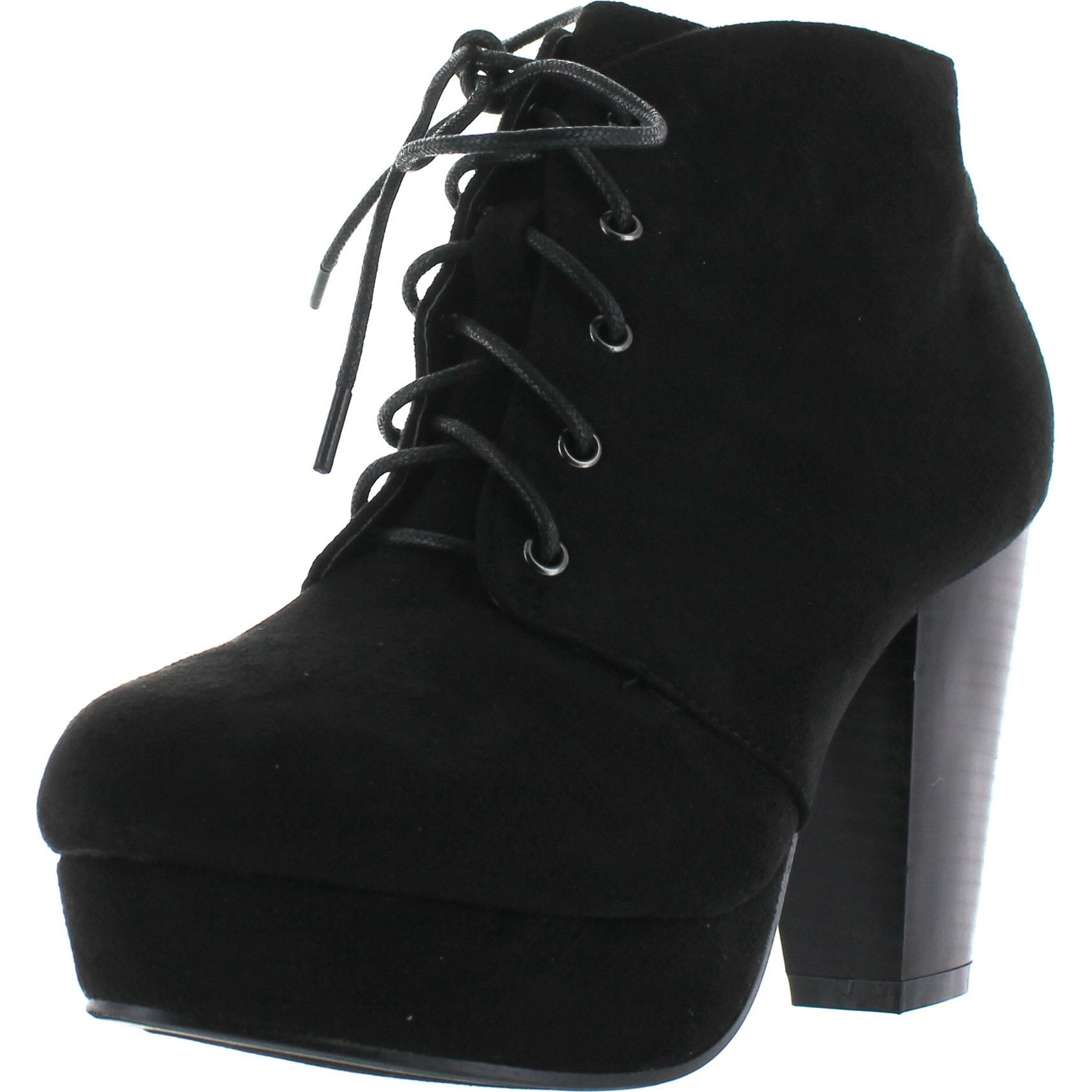 lace up ankle boots chunky heel