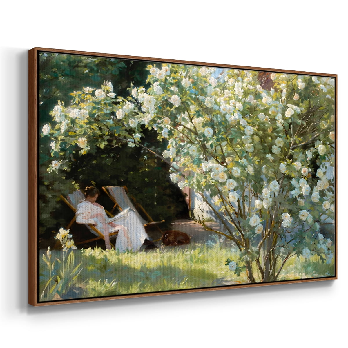 Vintage Landscape-CCXLIV By Wexford Home Framed in Walnut Wood Gallery Wrapped Canvas 27 in. x 41 in.