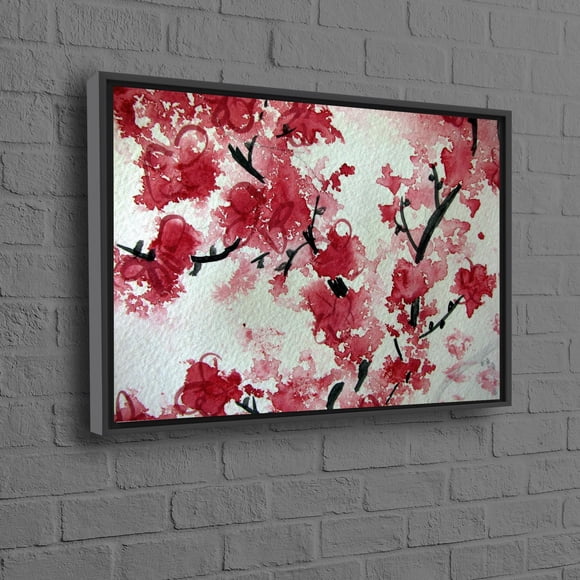 Art Mural Imprimable sur Toile Fleurs de Cerisier Japonais 3D