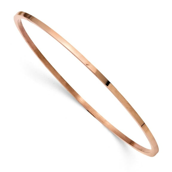 Primal Steel Stainless Steel Rose IP Plated 2mm Bangle