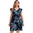 thumbnail image 2 of MURMUREY Women Plus Size Summer Casual T Shirt Dress Short Sleeve V Neck Loose Swing Midi Dress with Pockets, 2 of 7