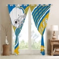 thumbnail image 4 of Football Curtains & Drapes American Football City Curtains, Sports Game Rugby Decor 30%-50% Blackout Curtains Geometry Striped Window Curtains 42''Wx90''L, Sky Blue Yellow (Los Angeles), 4 of 6