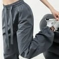thumbnail image 5 of Pantalones de pana para mujer Gibobby Mono de cintura alta pierna ancha Gris L, 5 of 5
